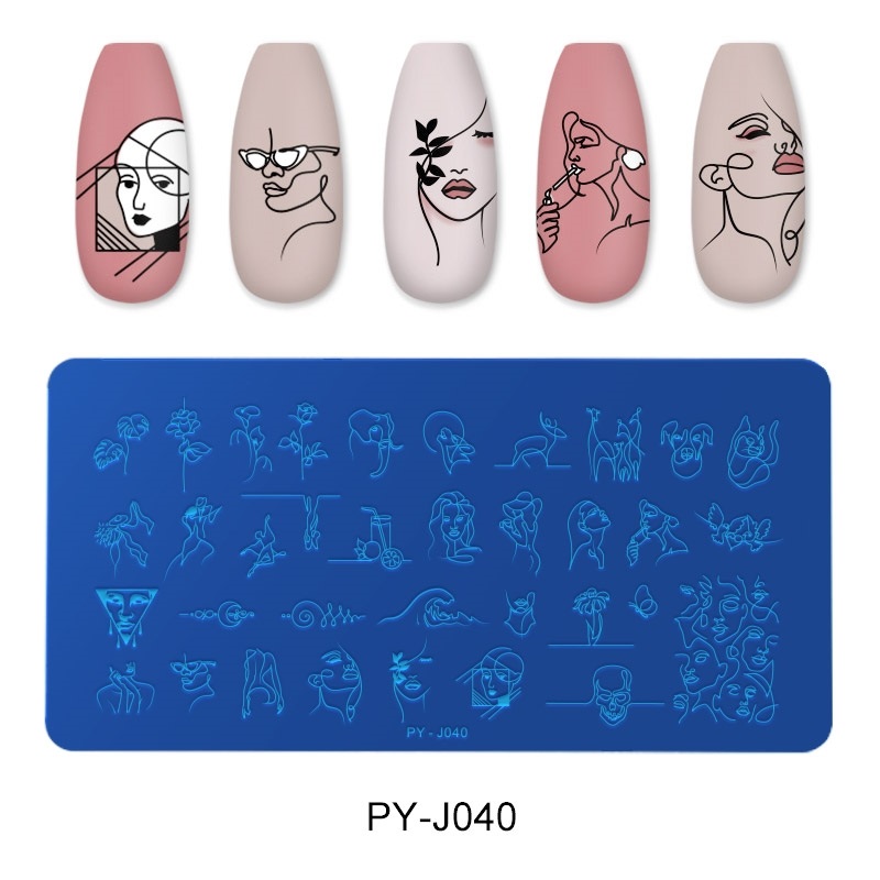 速发Nail Stamping Plates Line Pictures Stencil Stainless Ste - 图2