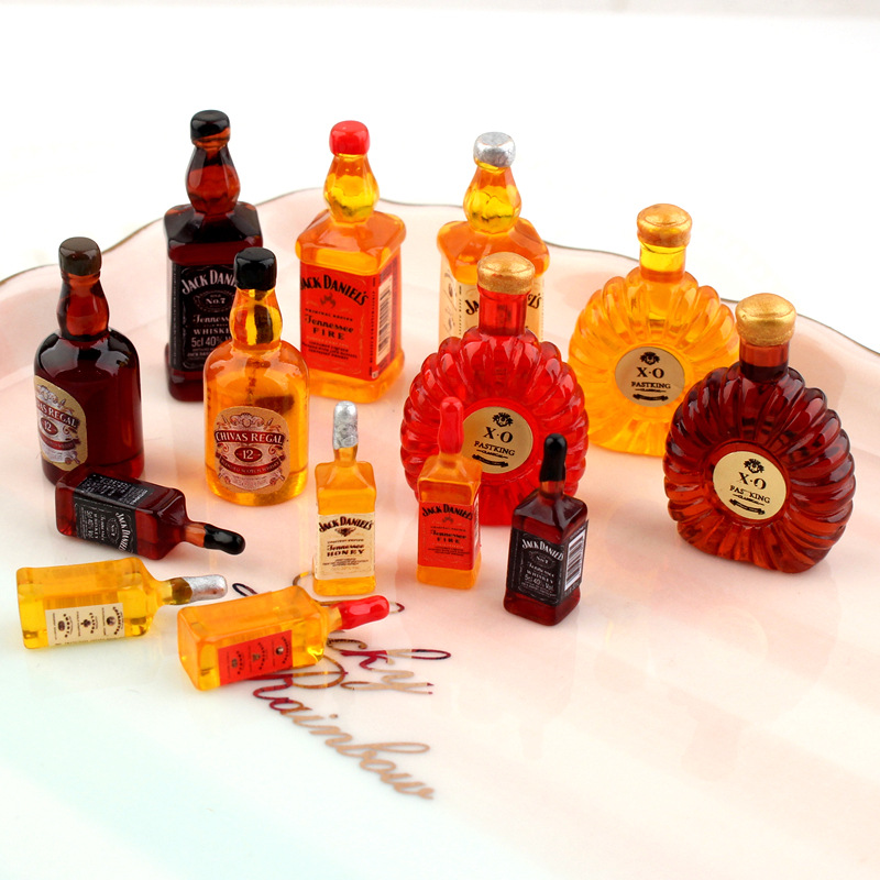 推荐15Pcs Resin Simulation Wine Bottle Accessories XO Miniat - 图2