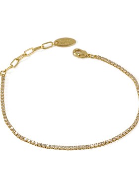 黄铜镀真金/白金  法式细链条轻奢气质设计满钻锆石手饰手链女潮