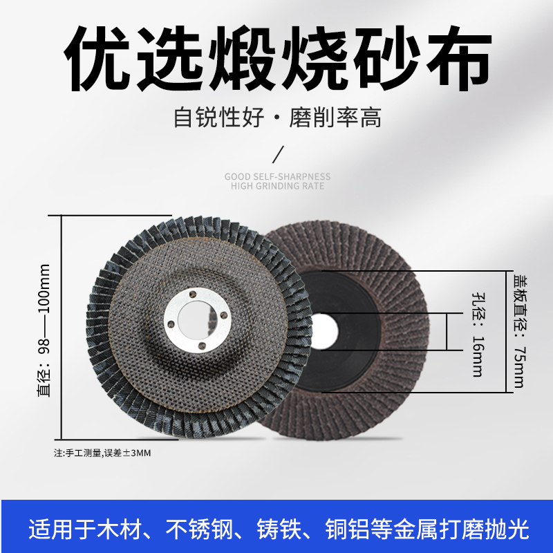 百叶片抛光c轮角磨机砂布百叶轮磨光机不锈钢木工木头打磨头砂轮-图1