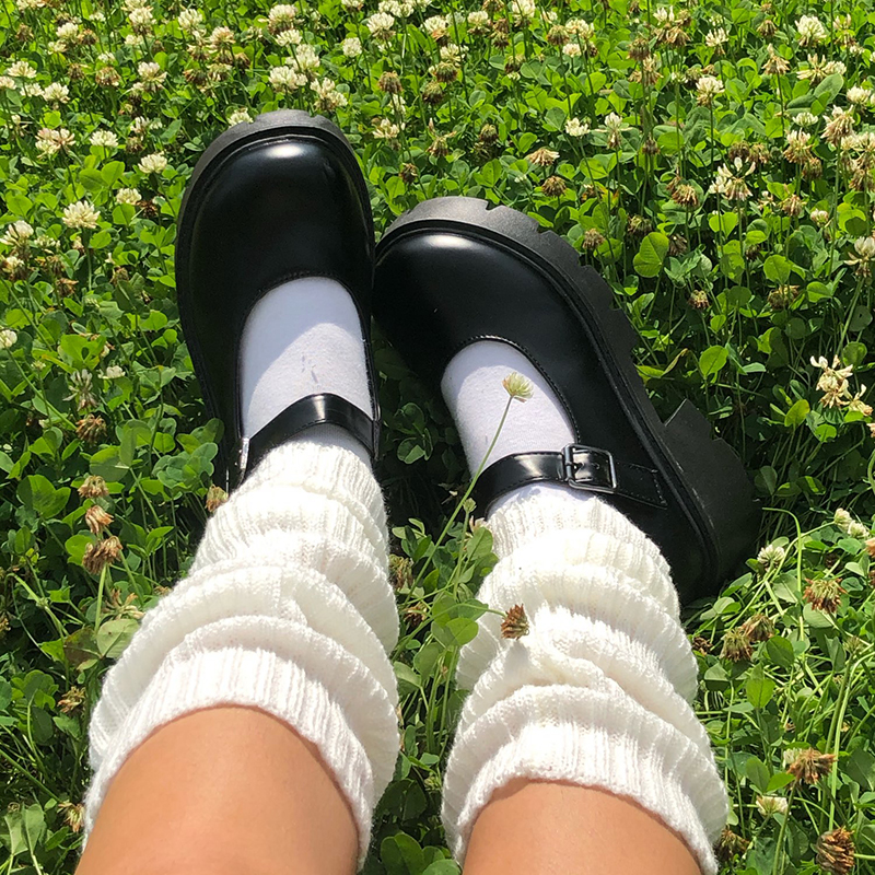 极速New Japanese Lolita Sweet Girl Leg Warmer Knit Socks Woo - 图1