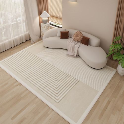 推荐Simple creamy bedside blanket, non slip floor mat防滑地-图2