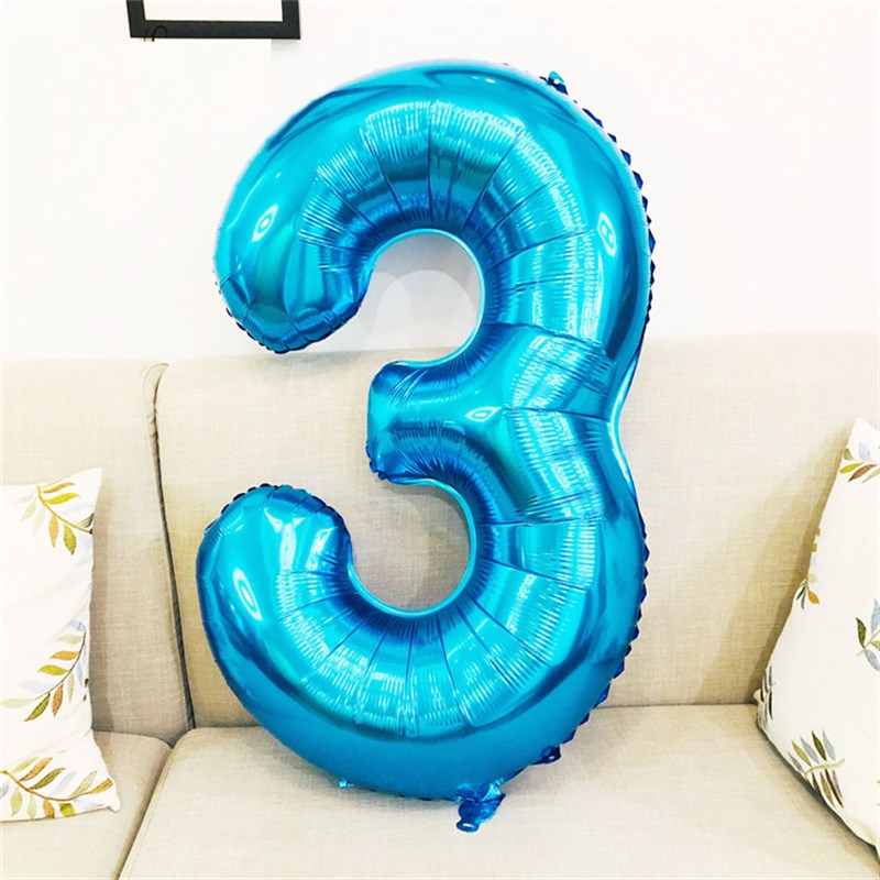 速发40inch number 0-9 pink blue digital balloon 婚庆数字铝膜 - 图0