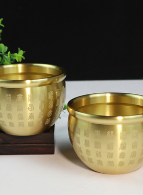 铜缸摆件聚宝盆缸铜水缸百福如意缸家居铜烟缸钵式香炉摆件