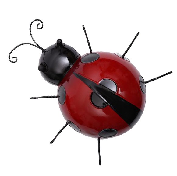 10cm Metal Ladybug Fence Hanger Wall Hanging Outdoor Garden - 图1