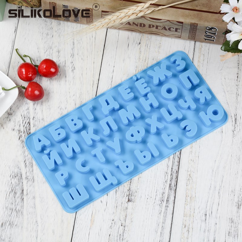 Russian Alphabet Silicone Mold Letters Chocolate Mold 3d Cak - 图0