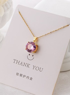 百搭轻奢钛钢项链女小众设u计不掉色吊坠高级感新款穿搭简约锁骨