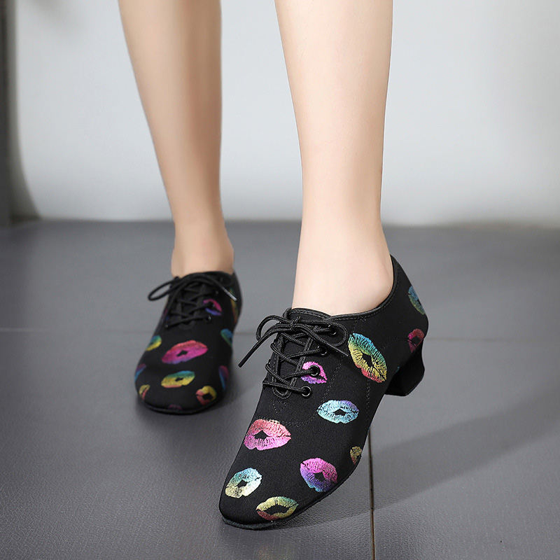 新品High Heel Dance Shoes Sneakers For Women Ballroom Latin-图3