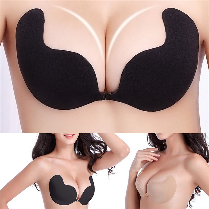 推荐Backless Strapless Push up Bra Adhesive Stick On Magic G-图0