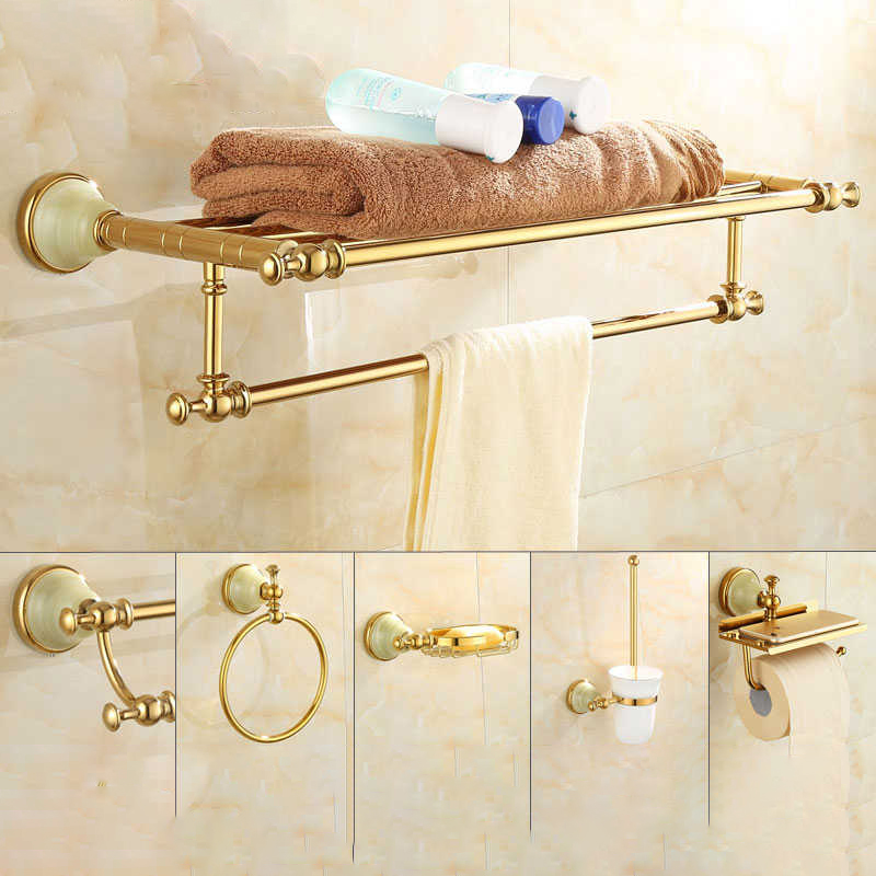 Bathroom Accessories Setx Gold BathroomeS elf Towhl Rack-图1