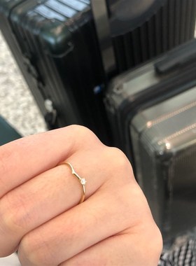 回馈季 超极简V设计! 镶钻极细精致单钻日系气质百搭戒指女尾戒