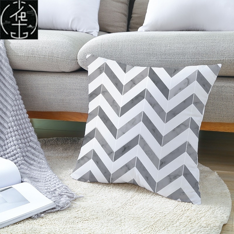 速发Geometric checkered pillow sofa cushion cover pillowcase - 图2