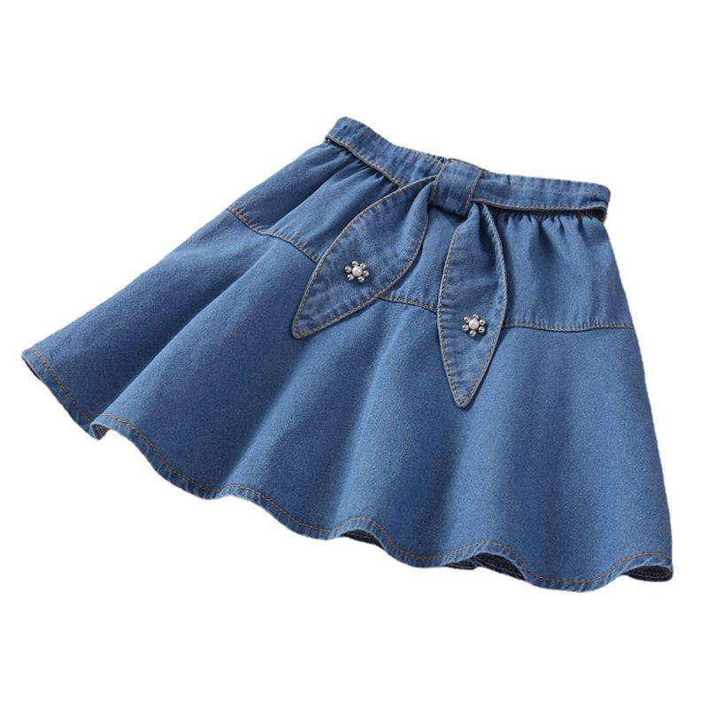 极速Girls Denim Skirt Fashion Blue 2021 New Spring Korean Ve - 图1