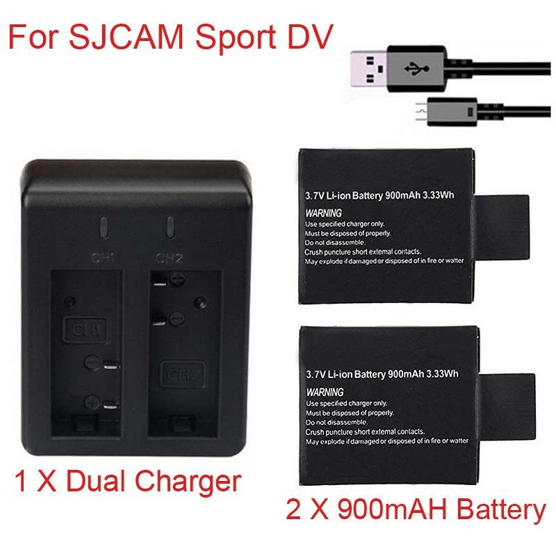 新品Newest 1pc/2pcs 3.7V 900mAh SJ4000 SJ5000 SJ6000 Batter - 图0