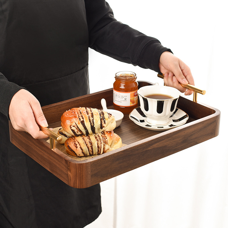 ack walnut gectanauular wooden tray brerkfast tr - 图1