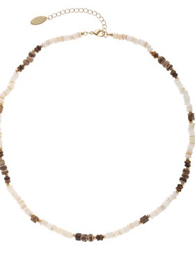 欧美时尚复古秋冬美拉德配饰天然石真珍珠虎眼石R串珠项链饰品