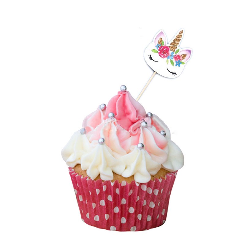 极速24PCS Unicorn Cupcake Toppers DIY Cakes Topper Picks Can - 图1