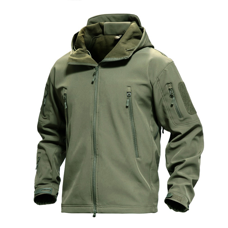 速发Tactical Jackets for Men Soft Shell Jackets Military Hoo-图3