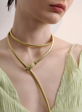 多用途2023新款金蛇项链腰链配饰蛇形金属链条配饰品X腰带蛇头链