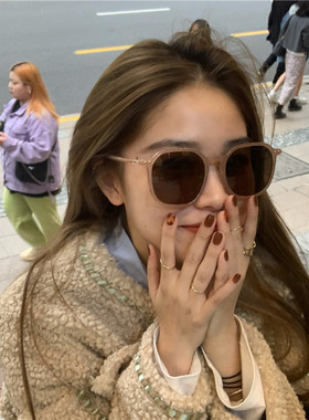 2023年新款太阳眼镜女韩版夏季街拍时尚茶色太阳眼镜女大脸显瘦偏