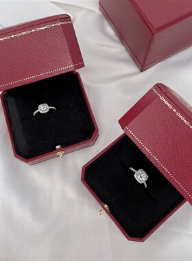 经典六爪方钻圆钻结婚婚礼仪x式莫桑钻假钻戒对戒闭口活口可调节