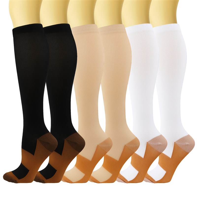 推荐Stockings Solid Color Sports Pressure Socks Elastic Sock-图0