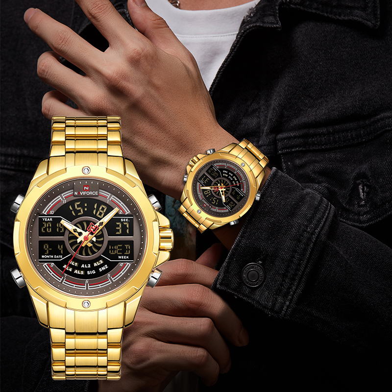 速发NAVIFORCE Luxury Original Watches For Men Digital Chrono-图0