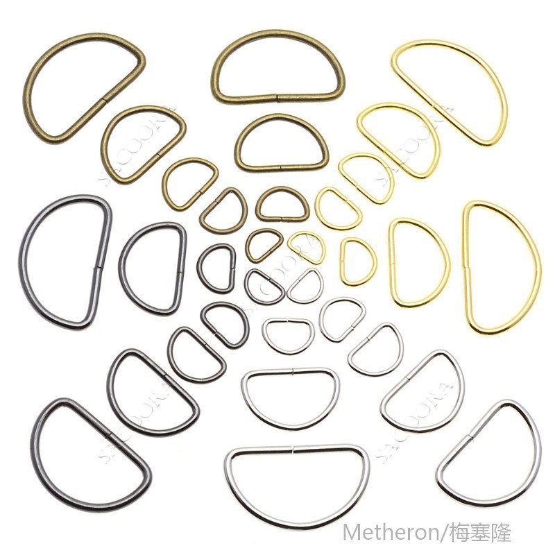 新品10pcs/pack Nickel Plated D ring Semi ring Ribbon clasp K - 图0