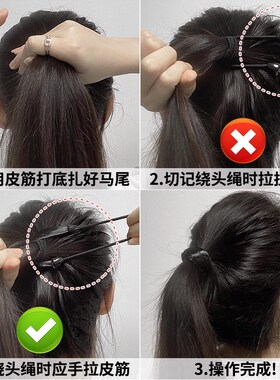气质真发发圈扎马尾隐形假发头绳皮筋女扎头简约发绳绑头发头饰