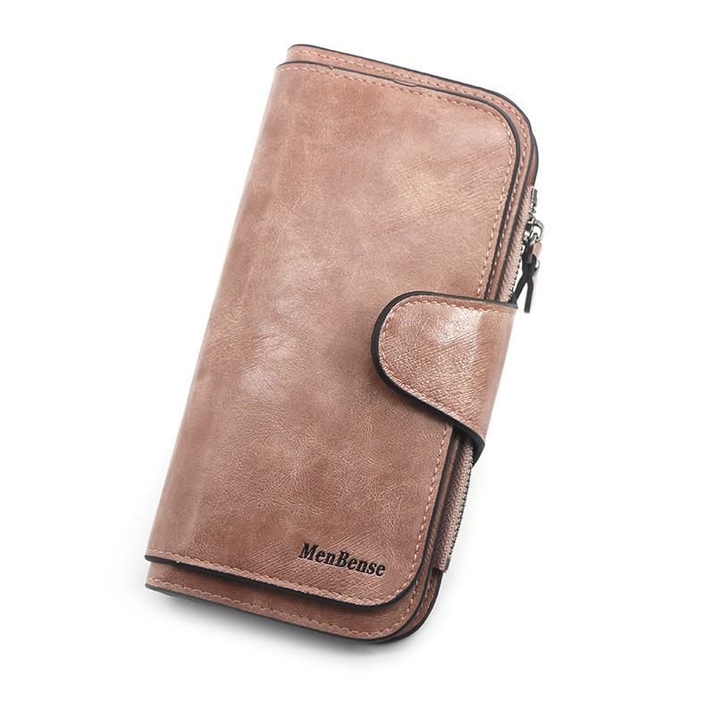 速发Women's wallet made of leather Wallets Three fold VINTAG - 图3