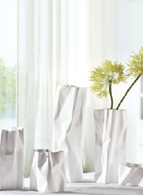 现代简约陶瓷花器插花干花摆件样板间售楼处客厅玄关处装饰摆设