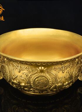 2022年新款纯铜聚宝盆招财摆件家居装饰客厅办公室店铺摆件开现货