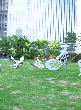 户外铁艺不锈钢蝴蝶座椅摆件创意雕塑商场售楼部商场景区美陈摆件