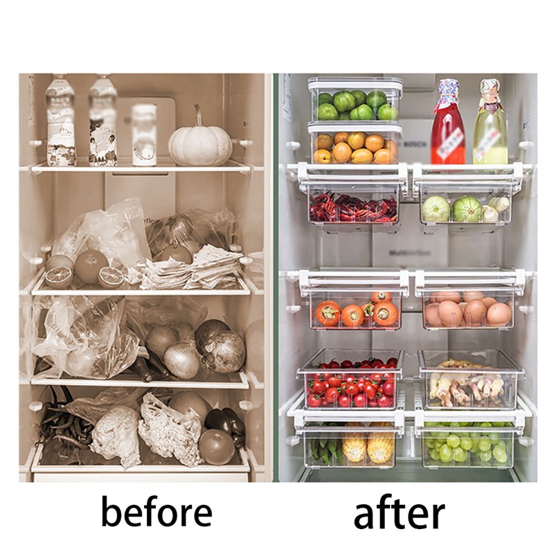 Kitchen Refrikgeraoor Transparent organizer Bin StOrage Btx - 图0