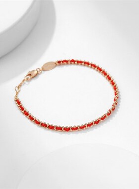 红绳V金高版本本命年手绳手链镀18K金情侣简约高级感