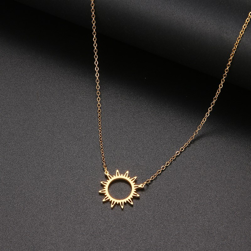 TIFI 316L ltainlessdSteveS Necklace Gol  Circle Irregular - 图2