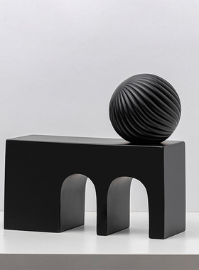 简约现代北欧创意拱门q艺术摆件软装样板间售楼部客厅拱形家居饰