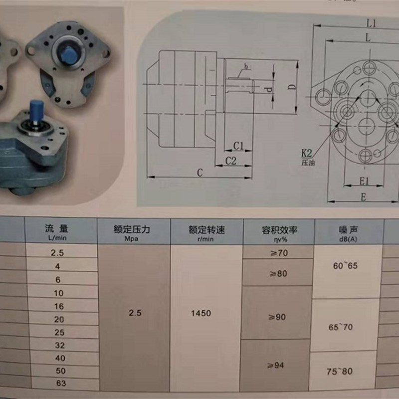 新款齿轮泵 CB-B6 CB-B4/10/2.5 带耳款 CBW-6 锯床 抽油 磨床 - 图0