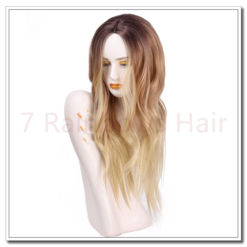 推荐Ombre Blonde Long Curly Wig Blonde Wigs For Women长金发-图3