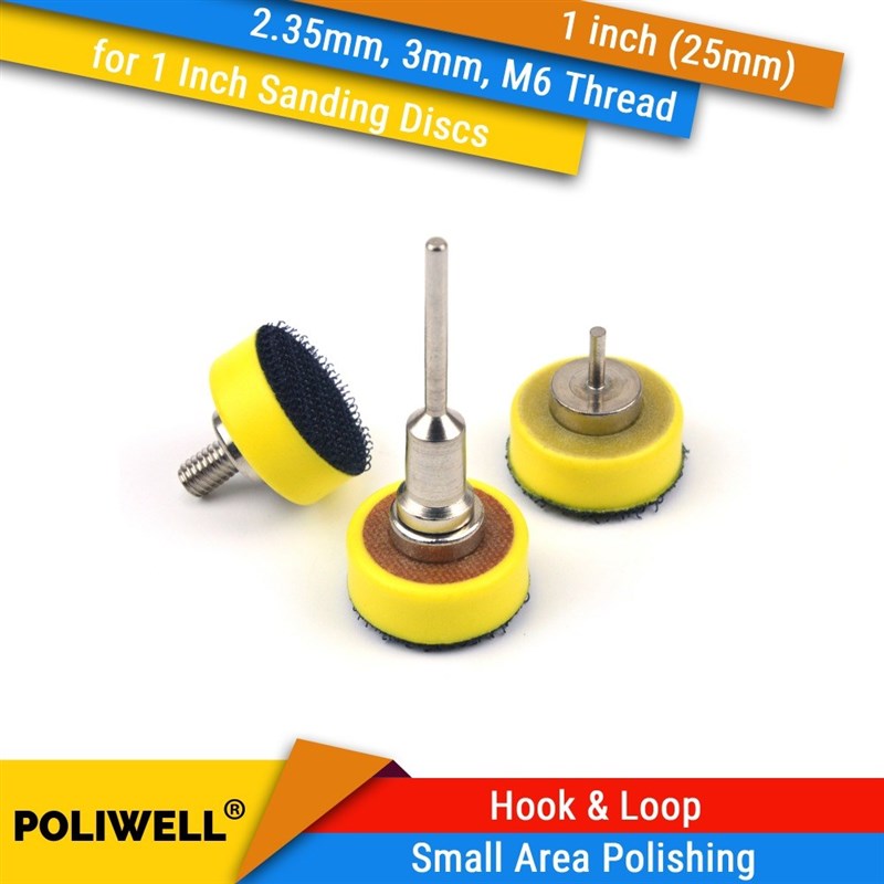 1 Inch 25mm Back-up Sanding Pad 2.35mm Shank or M6 Thread 3m - 图0