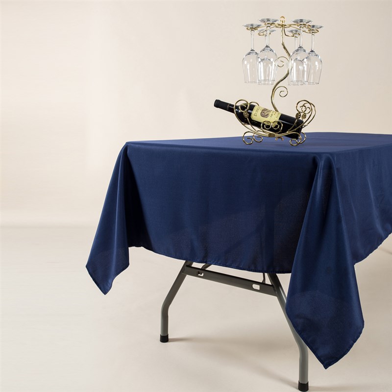 速发Polyester Fabric White Rectangular Tablecloth white and - 图1