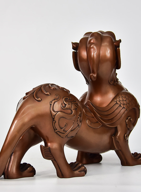 纯紫铜貔貅摆件家居装饰品客厅办公桌工艺品招财皮丘一对开业礼品