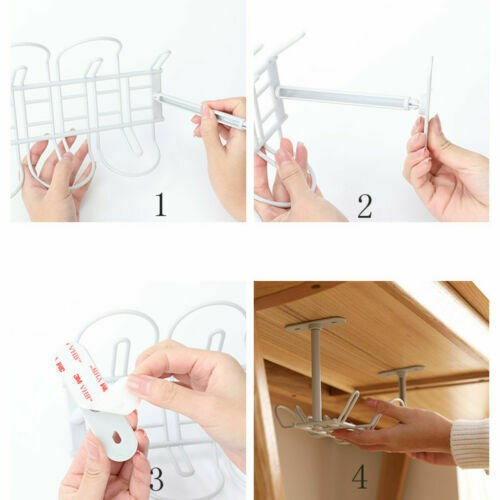 Home Living Room Storage Rack nder Desk Cable Managet Tray W - 图3