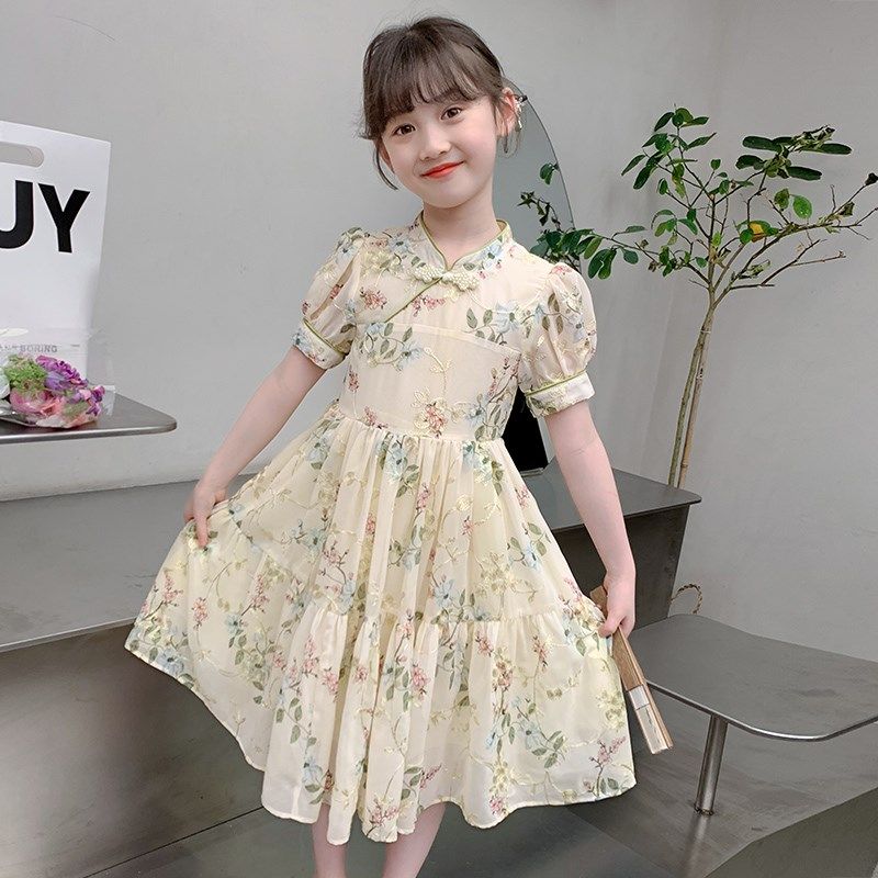 女童旗袍连衣裙夏季2024新款儿童装洋气夏装女孩夏款中式公主裙子,淘宝优惠券,粉丝福利购,淘宝优惠卷