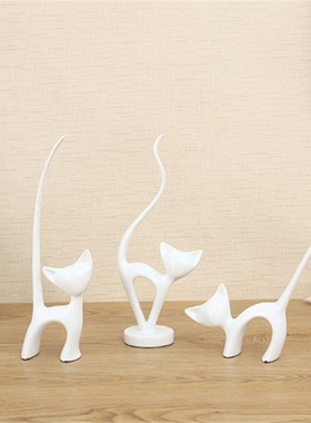 现代简约招财猫北欧创意小摆件家居客厅酒柜办公室隔断室内装饰品