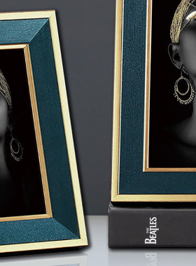 酒店样板间美式欧式现代简约z金相框摆台实木金框创意装饰品摆件