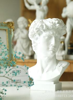 人头像摆件软装画室舞者人物雕塑雕刻办公桌初Q学小型彩绘沉思者