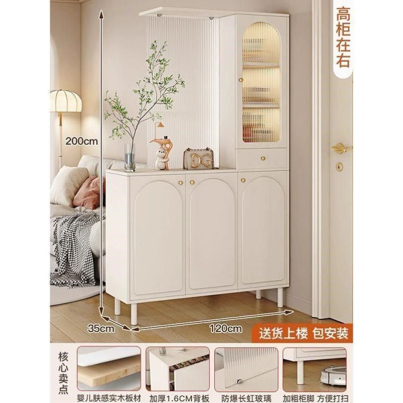 现代入户高奶油鞋柜屏风玻璃酒柜柜玄关玄关隔断客厅一体柜风,淘宝优惠券,粉丝福利购,淘宝优惠卷