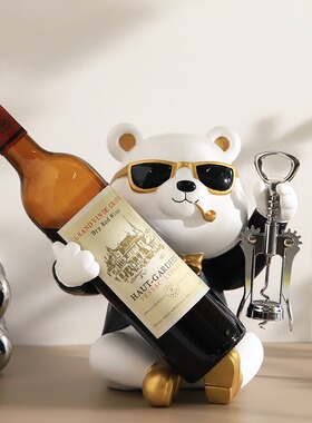 创意暴力熊高档轻奢红酒架摆件酒柜装饰品客厅电视餐边柜家居饰品