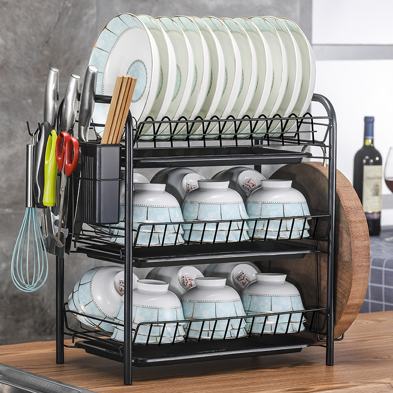 极速dish rack kitchen Storage Rack large bowl chopsticks she-图0